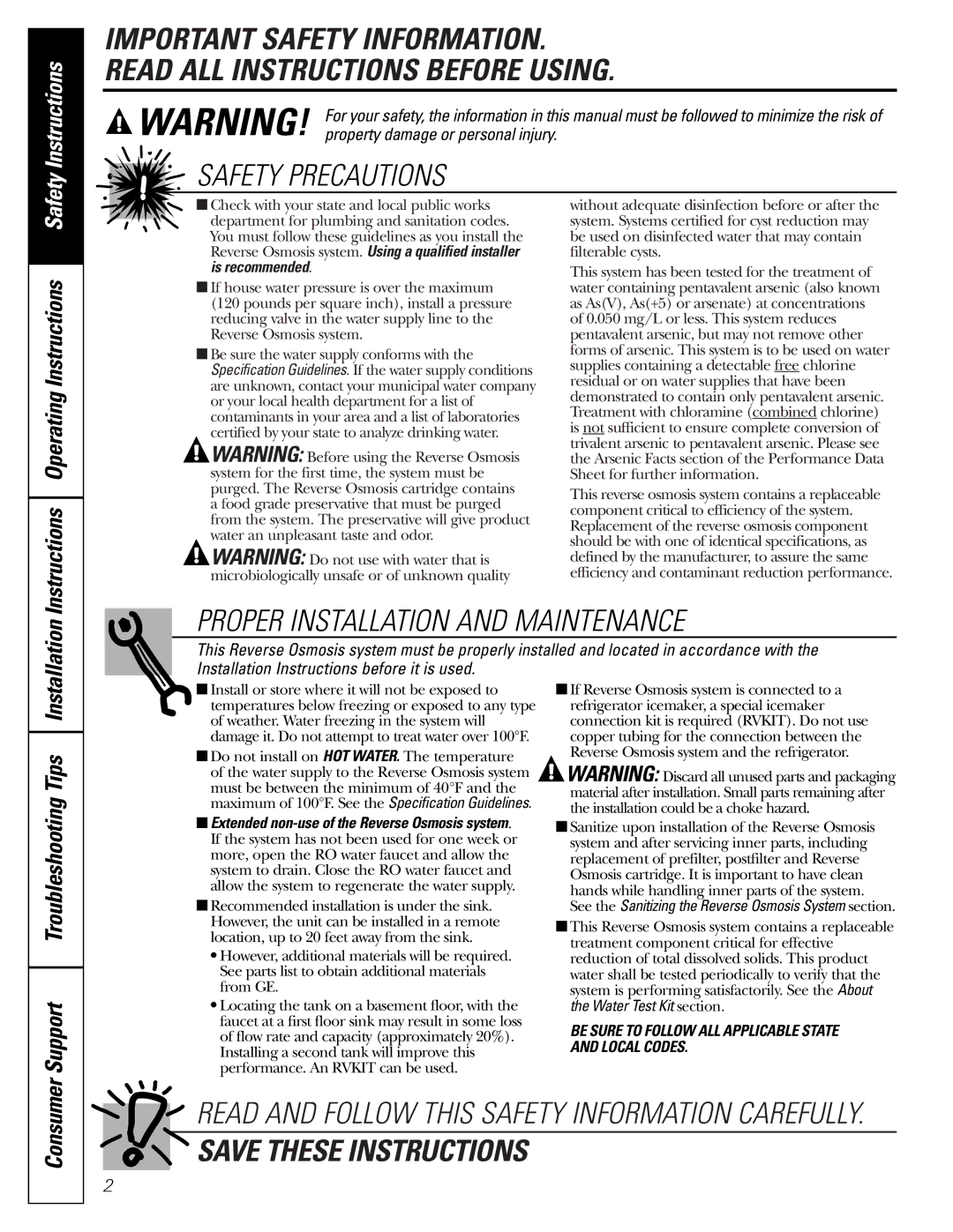 GE PXRQ15F owner manual Safety Precautions 