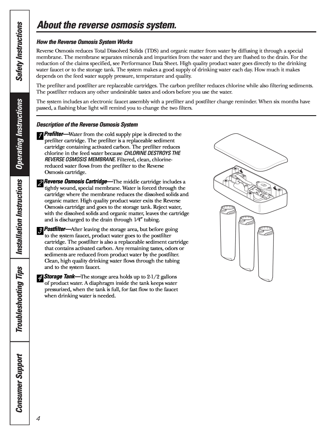 GE PXRQ15F owner manual About the reverse osmosis system, How the Reverse Osmosis System Works 