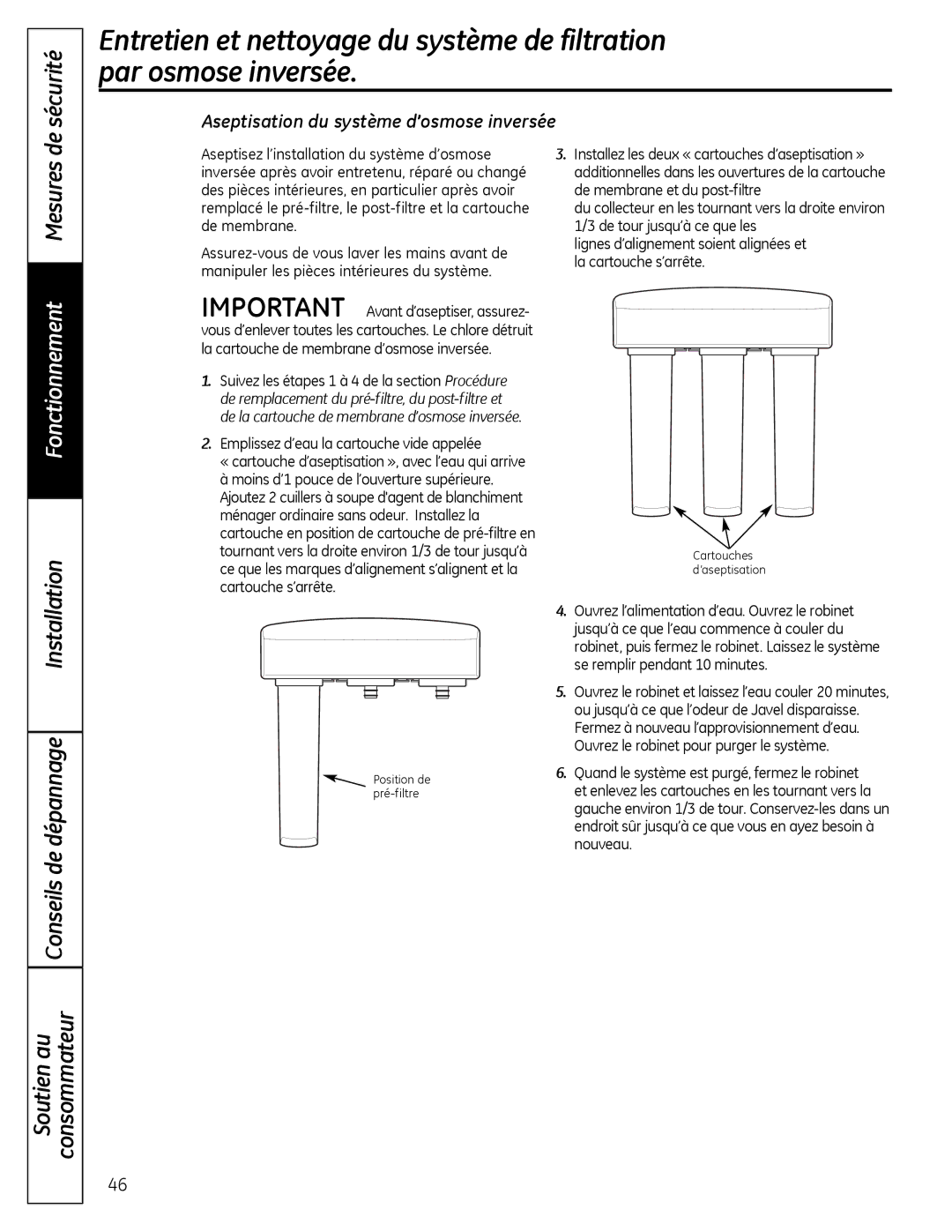 GE PXRQ15RBL, PNRQ16RBL owner manual Fonctionnement Mesures 