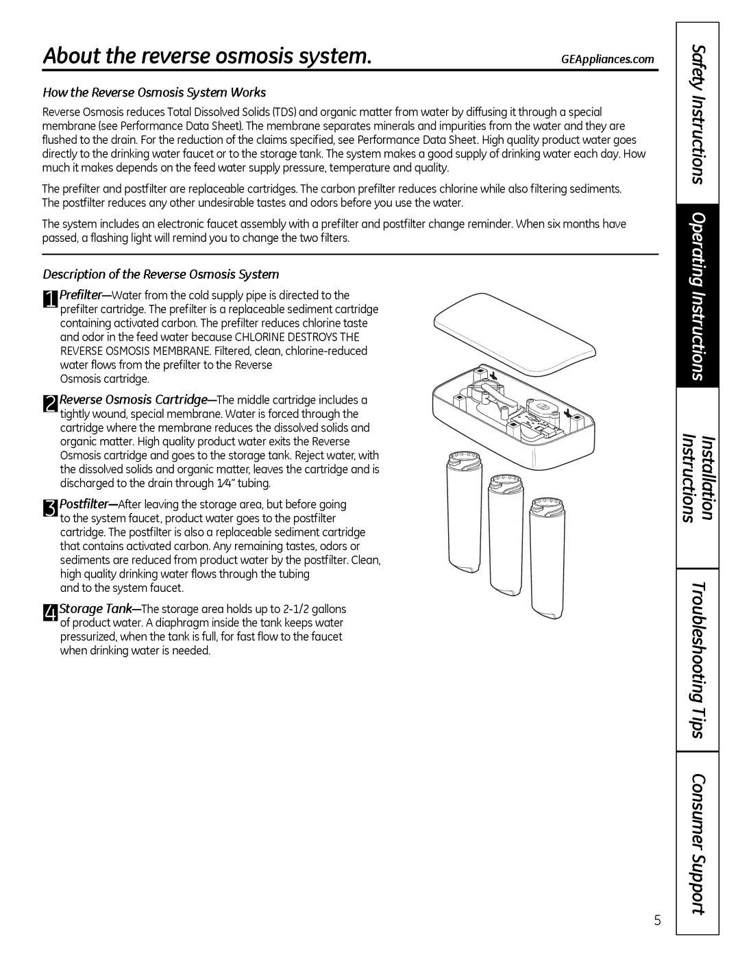 GE PNRQ16RBL, PXRQ15RBL owner manual About the reverse osmosis system, How the Reverse Osmosis System Works 