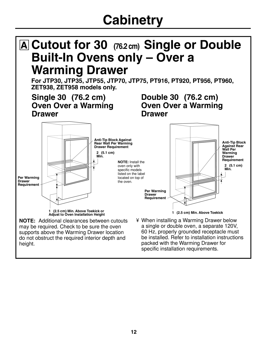 GE r08654v-1 installation instructions Cabinetry 