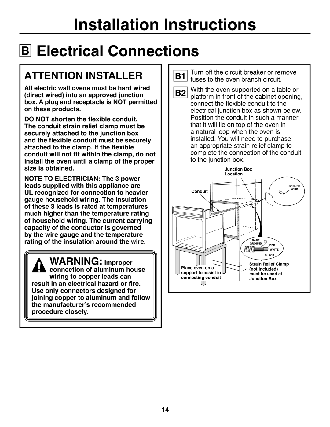 GE r08654v-1 installation instructions Electrical Connections 