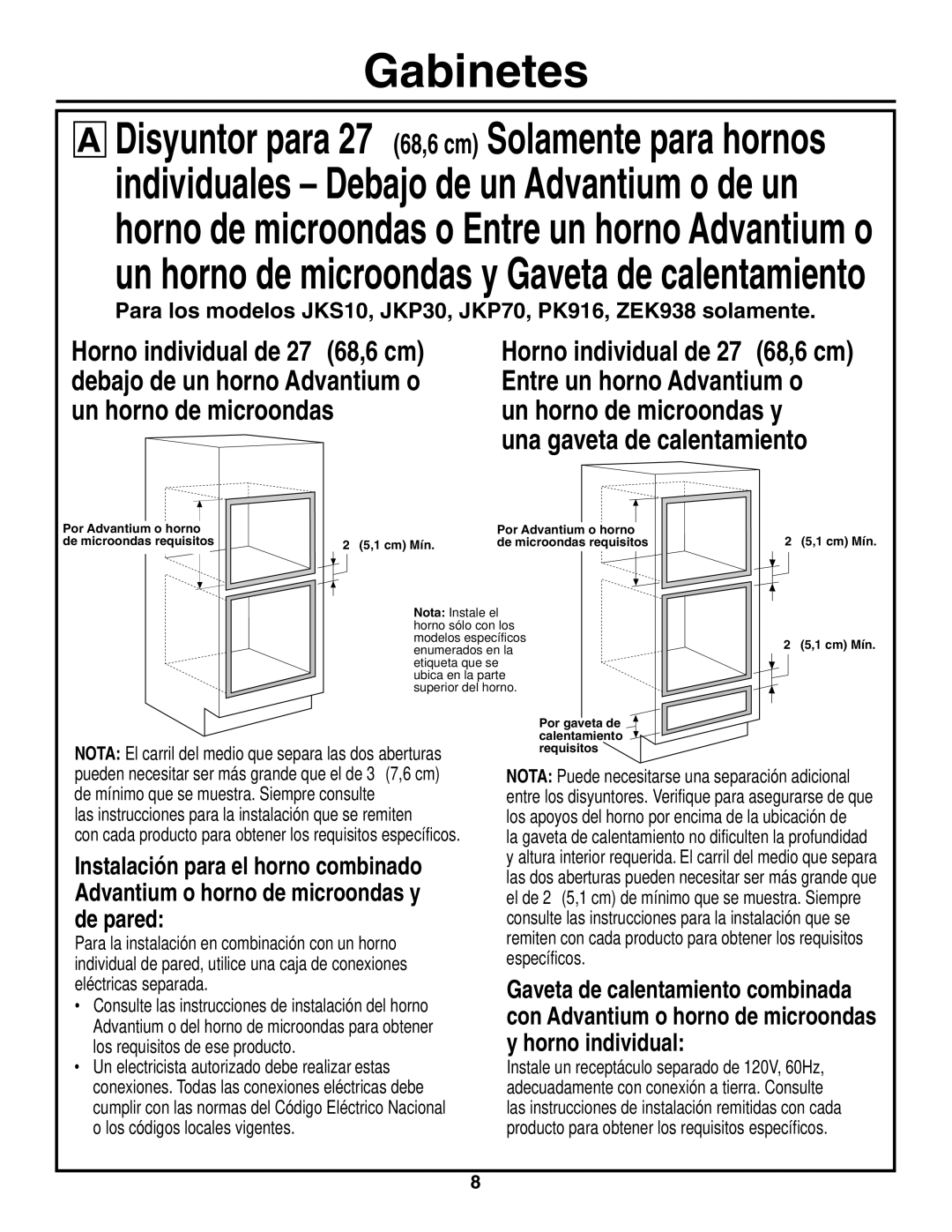 GE r08654v-1 installation instructions Horno individual de 27″ 68,6 cm 