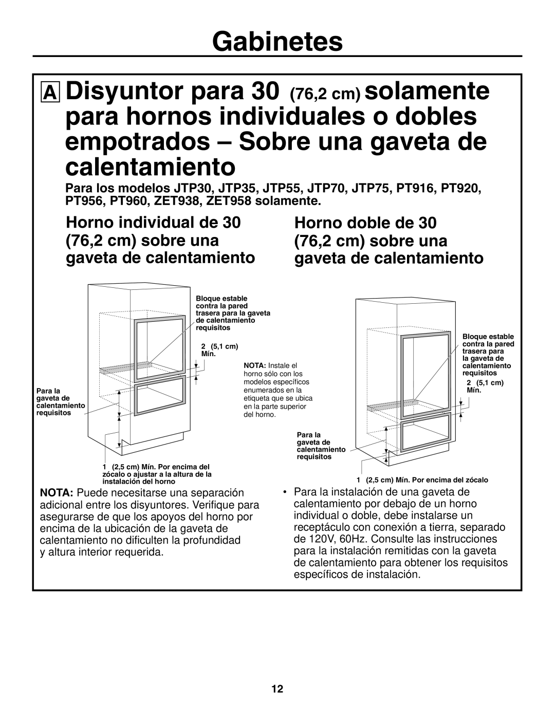 GE r08654v-1 installation instructions Gabinetes 