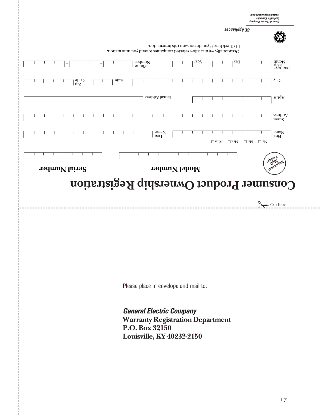 GE RAK147P1. RAL163P1 installation instructions Registration Ownership Product Consumer 