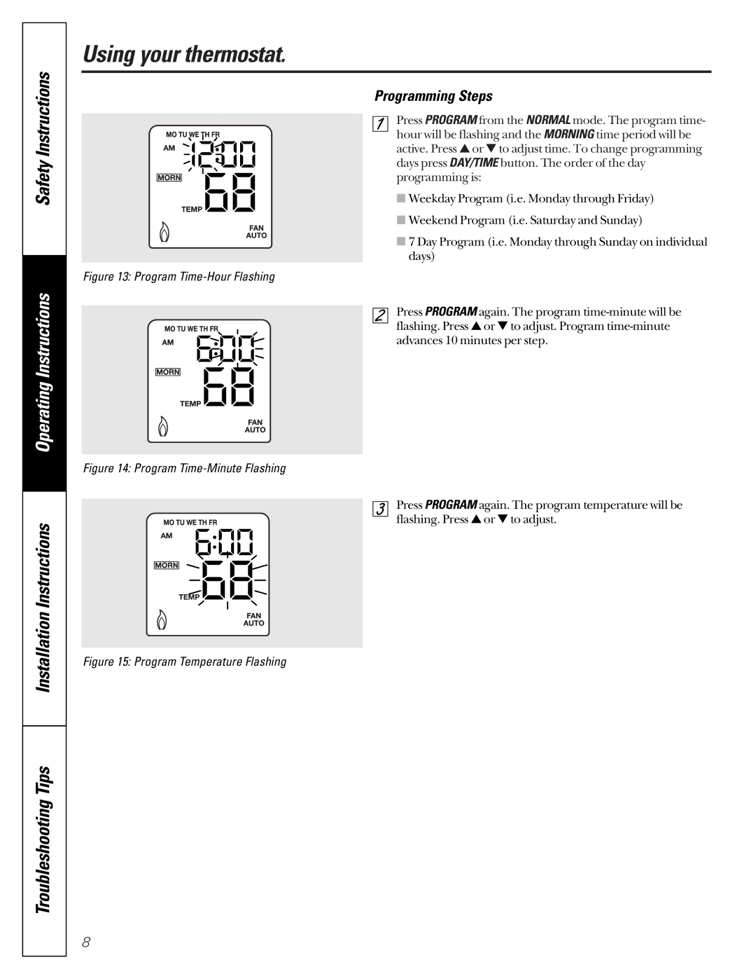 GE RAK147P1. RAL163P1 installation instructions Programming Steps, Program Time-Hour Flashing 