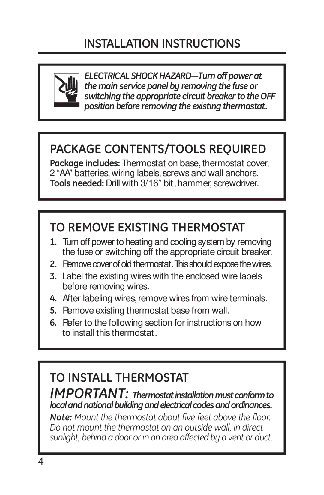 GE RAK164P1, RAK148P1 installation instructions Installation Instructions 