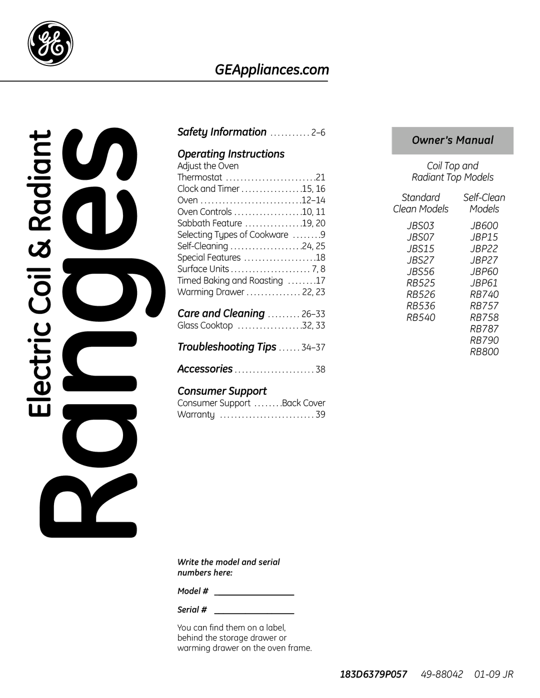 GE RB758 manual Operating Instructions, Troubleshooting Tips, Consumer Support 