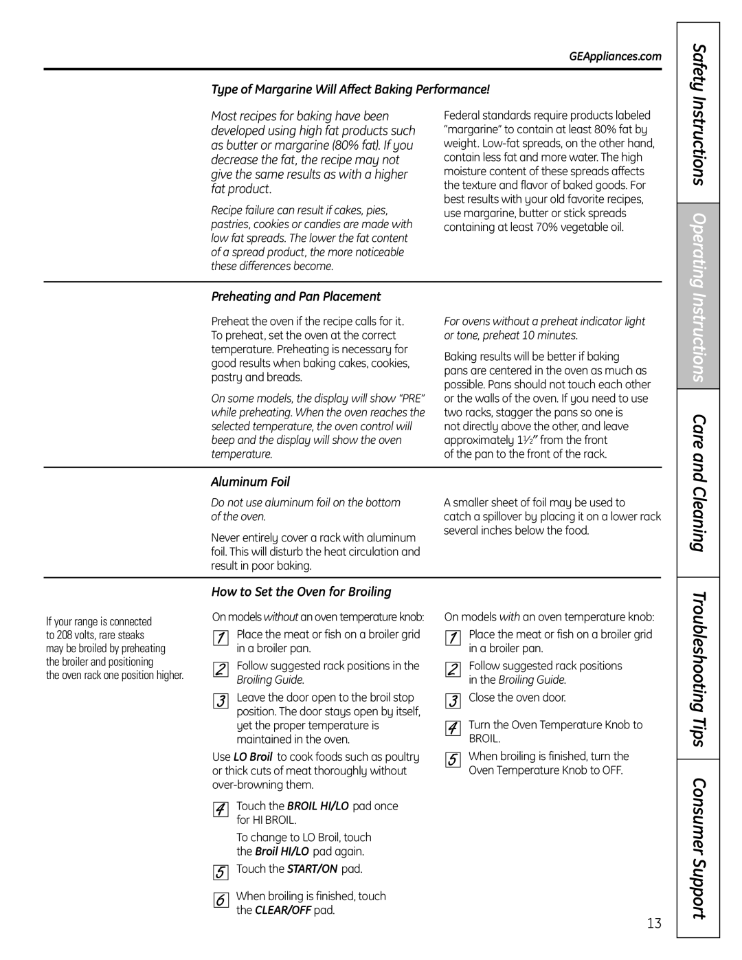 GE RB758 manual Cleaning, Troubleshooting Tips Consumer Support 