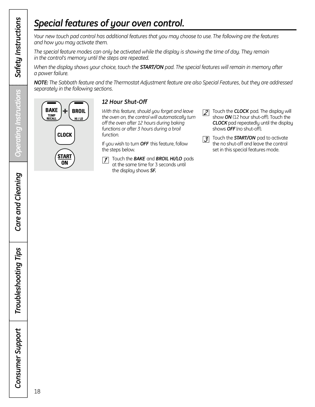 GE RB758 manual Special features of your oven control, Safety Instructions, Hour Shut-Off 