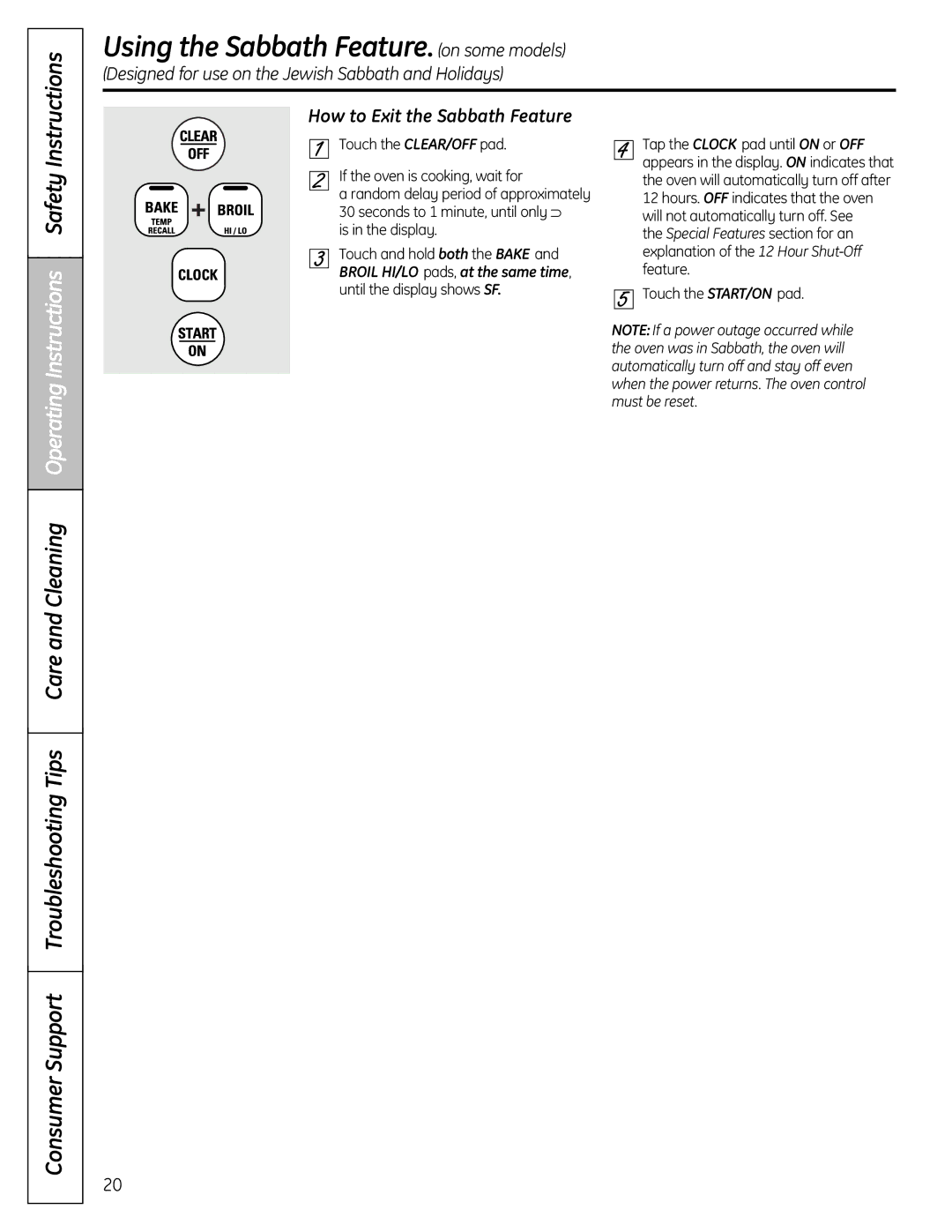 GE RB758 How to Exit the Sabbath Feature, Touch the CLEAR/OFF pad If the oven is cooking, wait for, Is in the display 