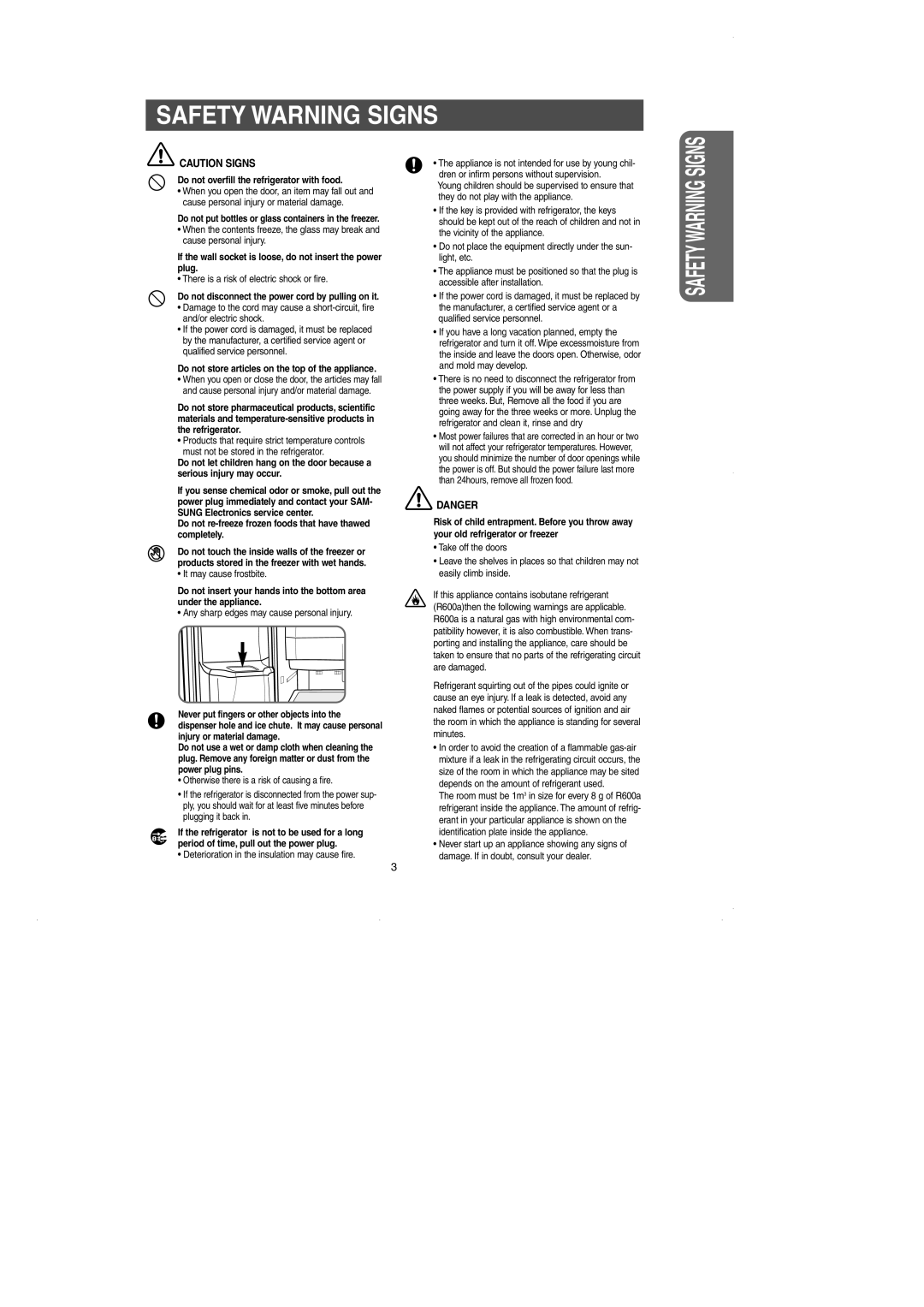 GE RM25 owner manual Safety Warning Signs 