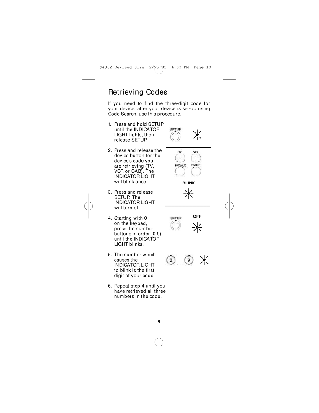 GE RM91902 instruction manual Retrieving Codes 