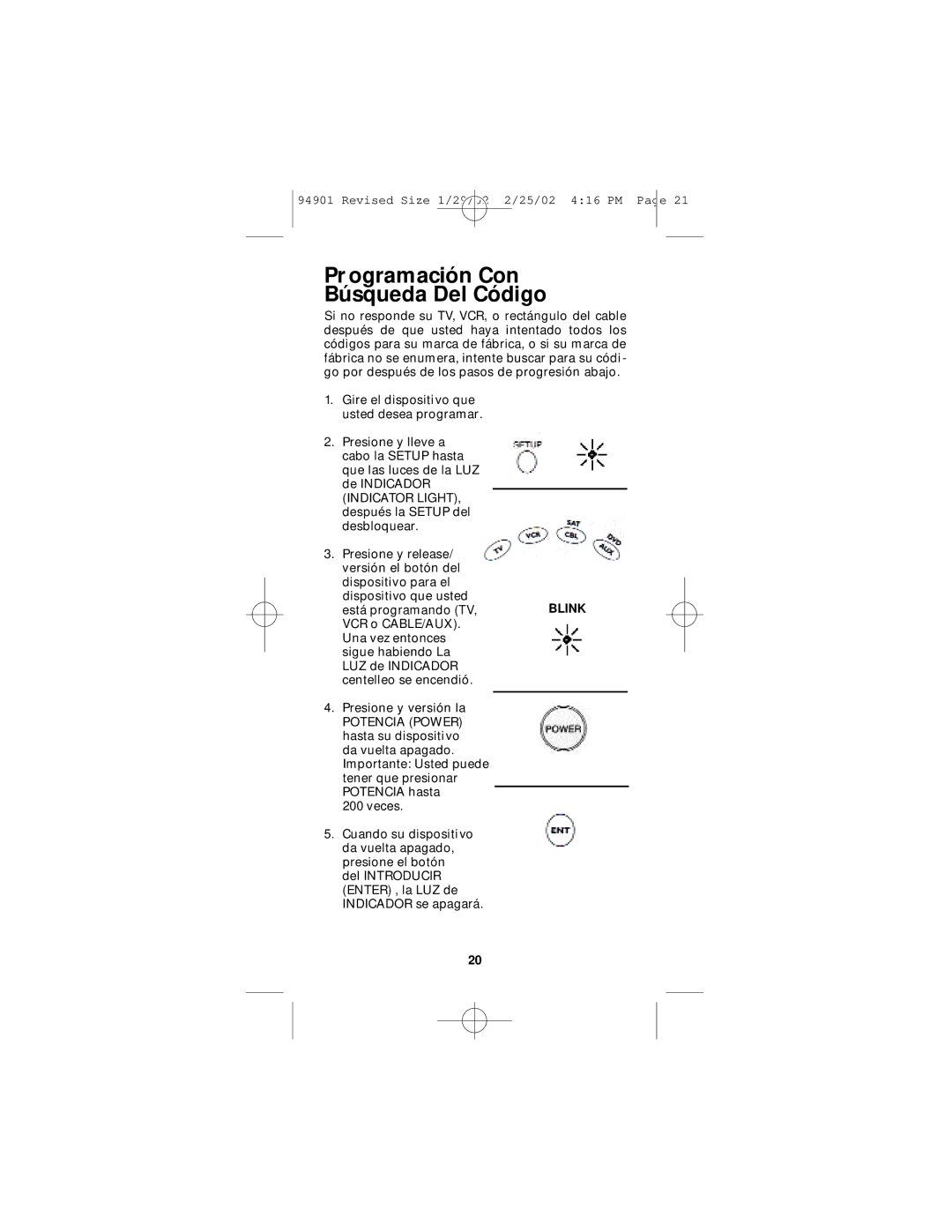 GE RM94901 instruction manual Pr ogramación Con Búsqueda Del Código 