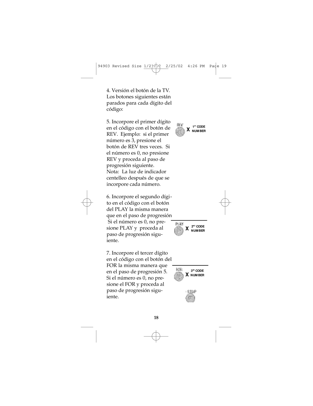 GE RM94903 instruction manual 1ST Code X Number 2ND Code X Number 3RD Code X Number 