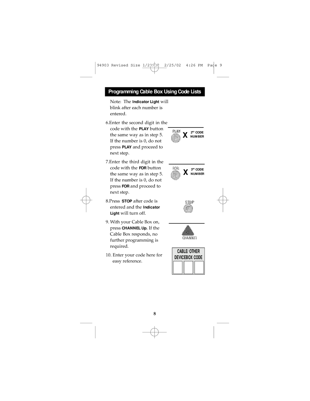 GE RM94903 instruction manual CABLE/ Other 