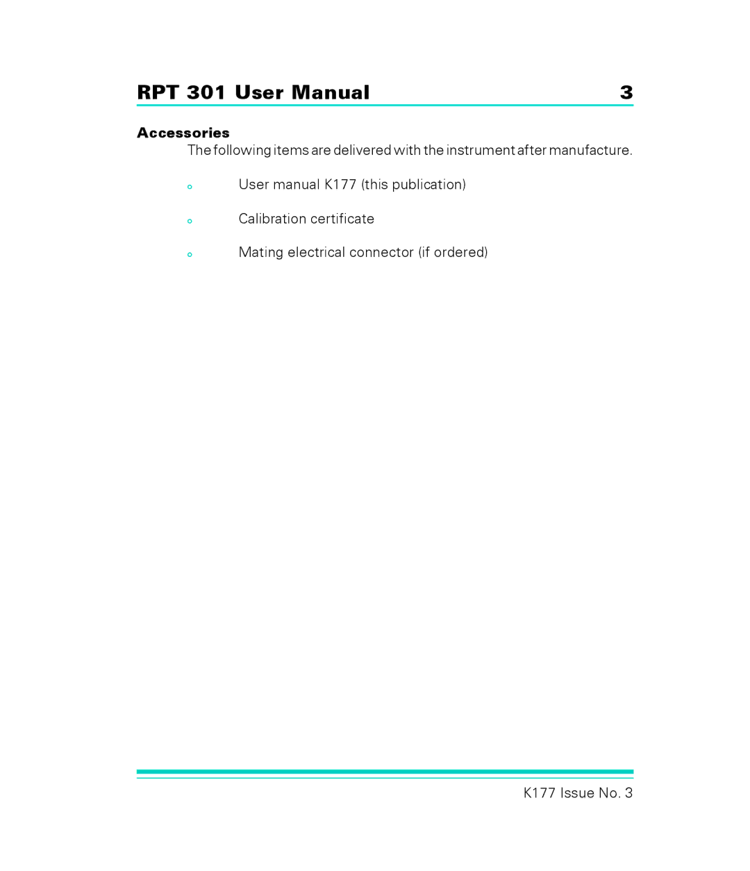 GE RPT 301 user manual Accessories 