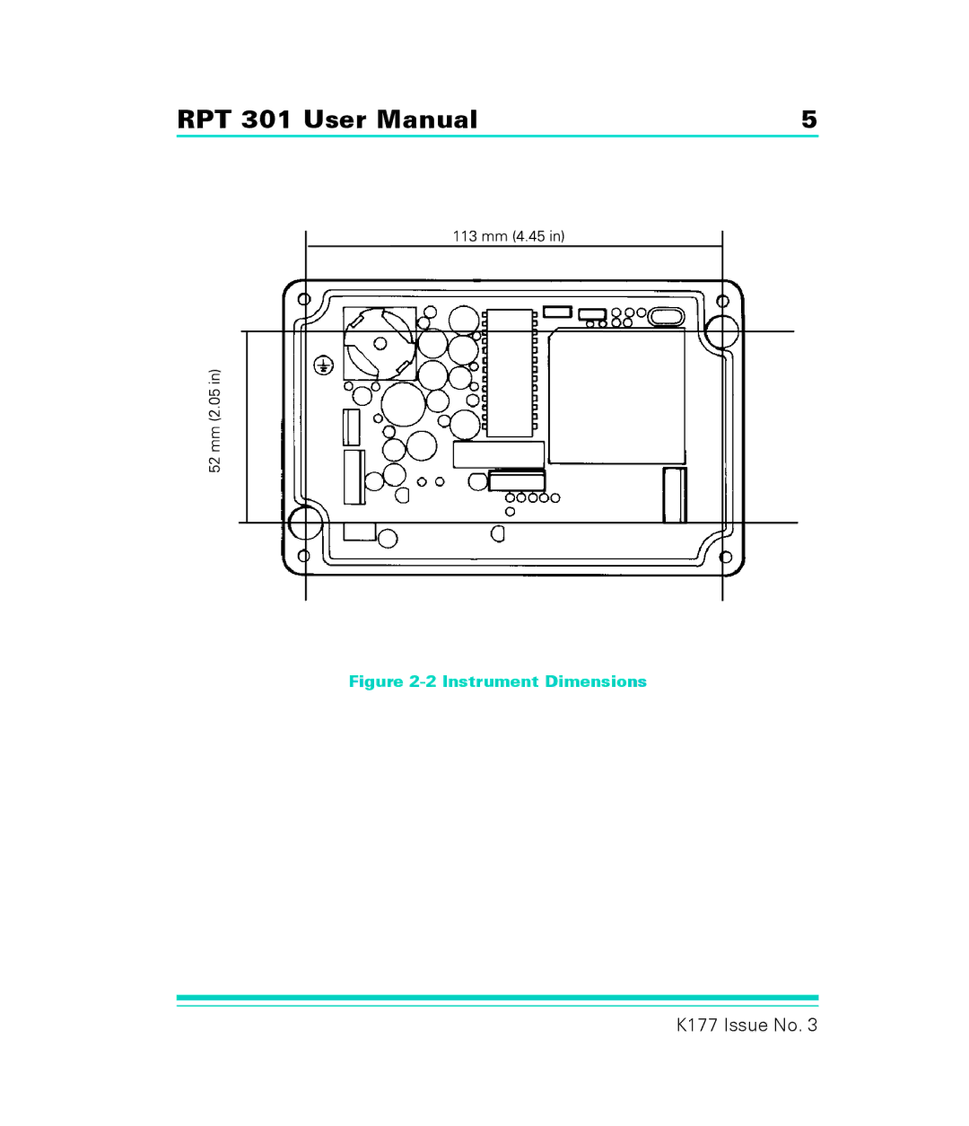 GE RPT 301 user manual Instrument Dimensions 