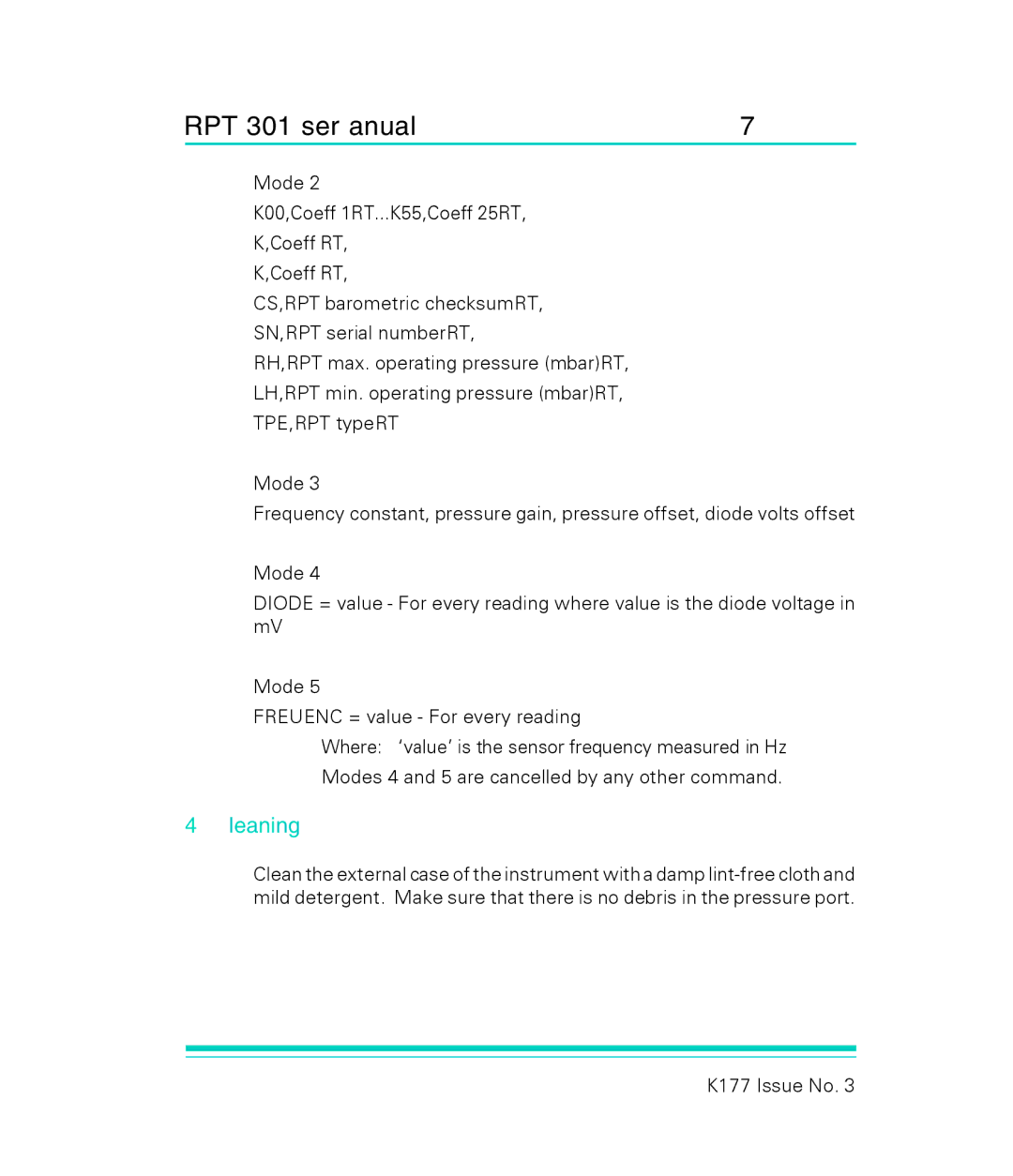 GE RPT 301 user manual Cleaning 