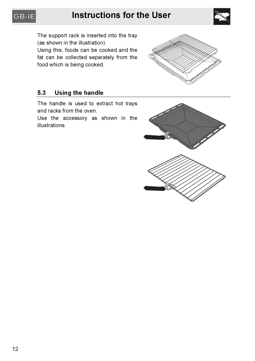 GE SA304X-8 manual Using the handle 