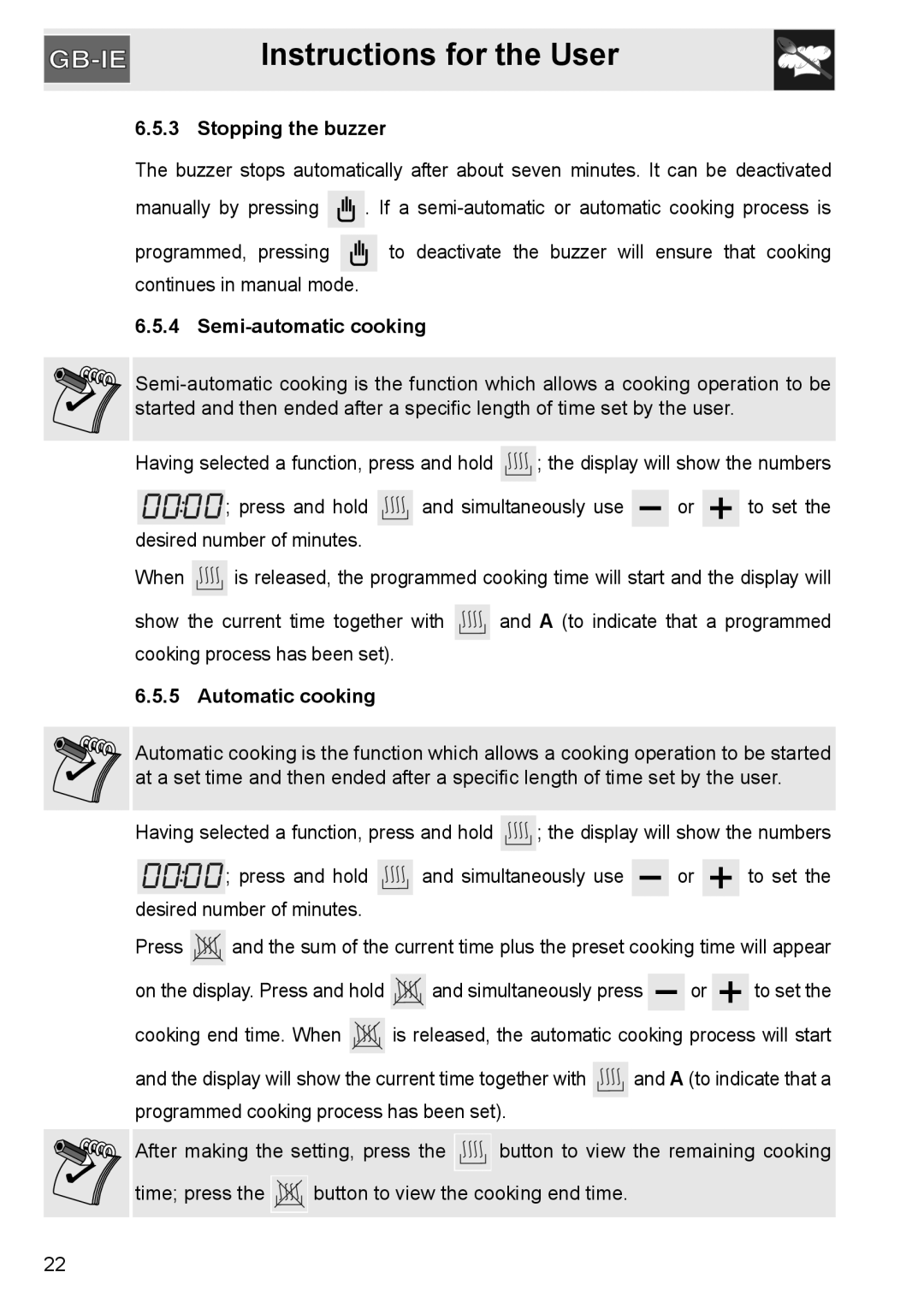 GE SA304X-8 manual Stopping the buzzer, Semi-automatic cooking, Automatic cooking 