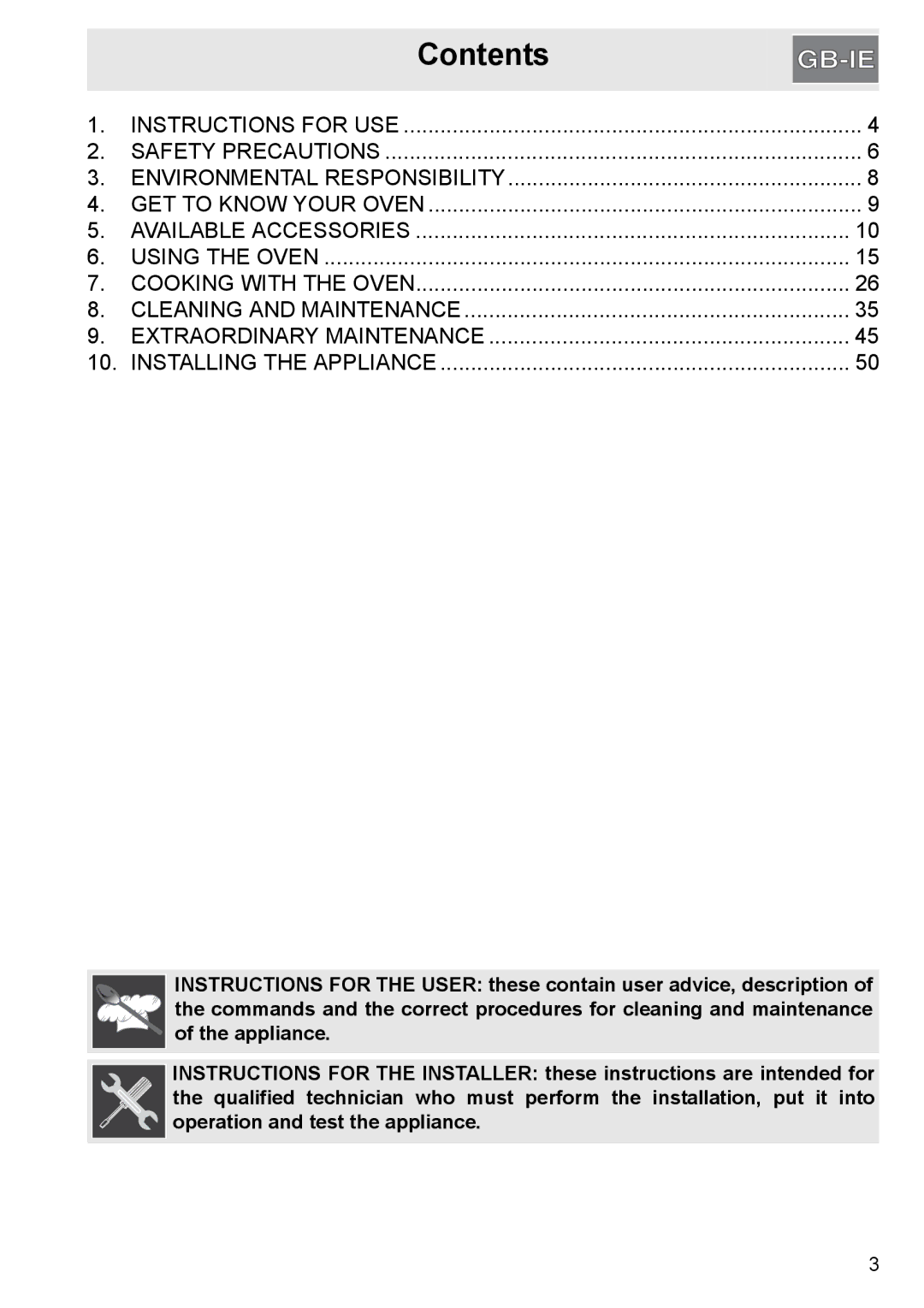 GE SA304X-8 manual Contents 