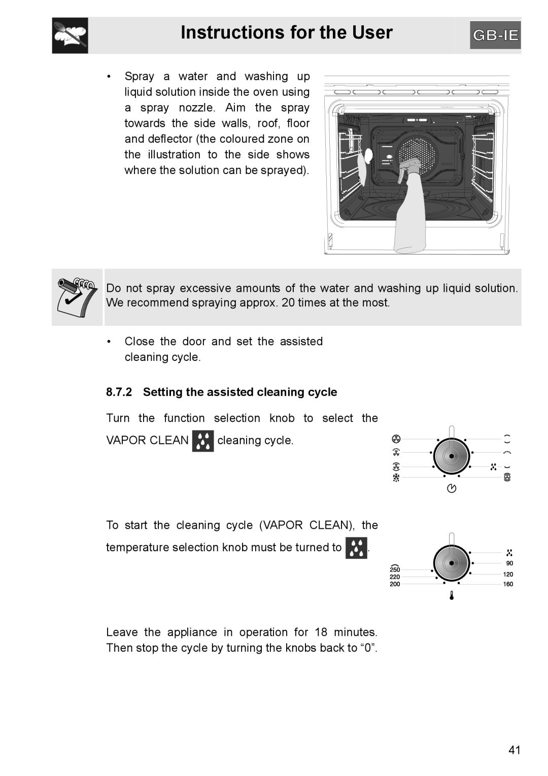 GE SA304X-8 manual Setting the assisted cleaning cycle 