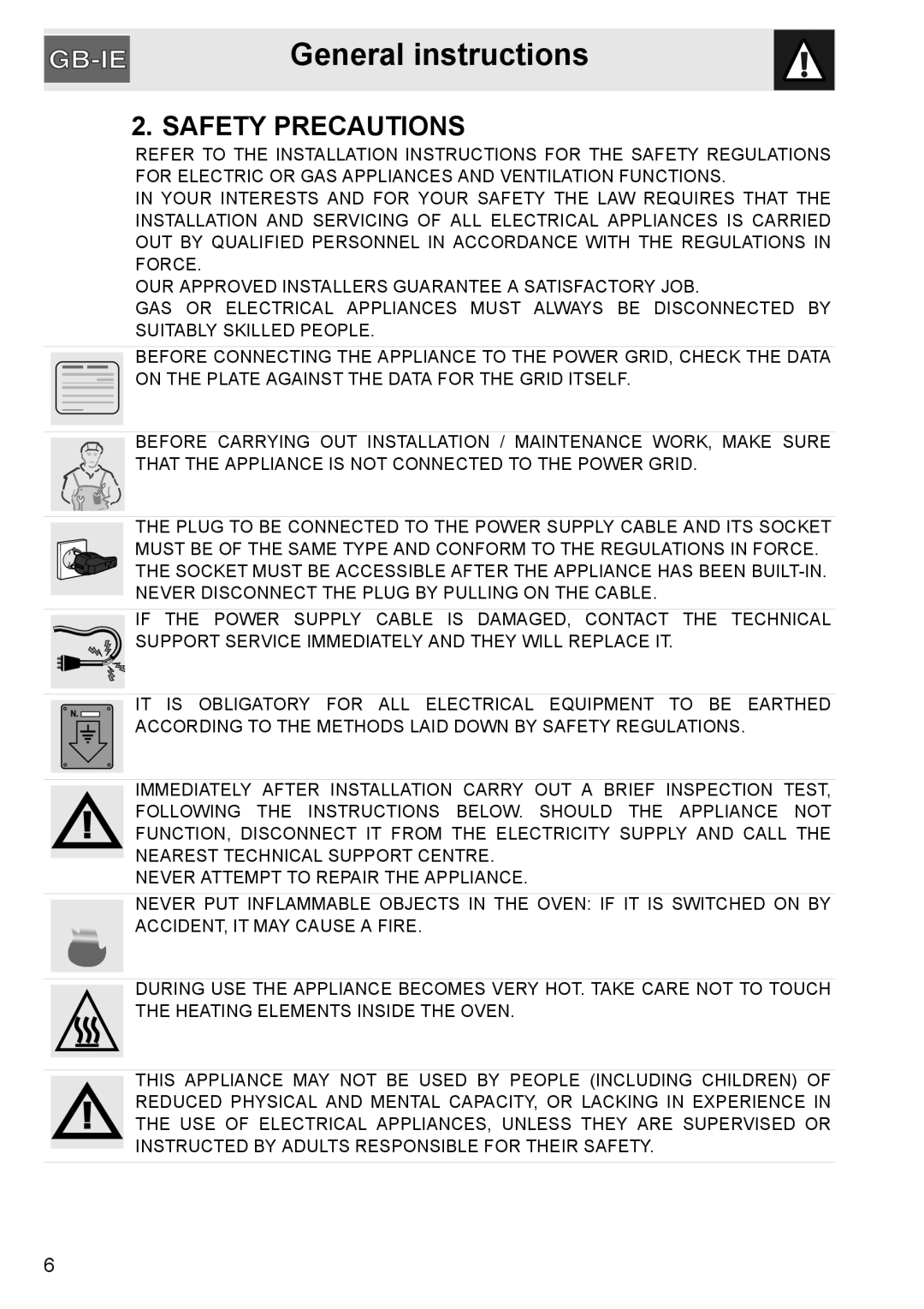 GE SA304X-8 manual Safety Precautions 