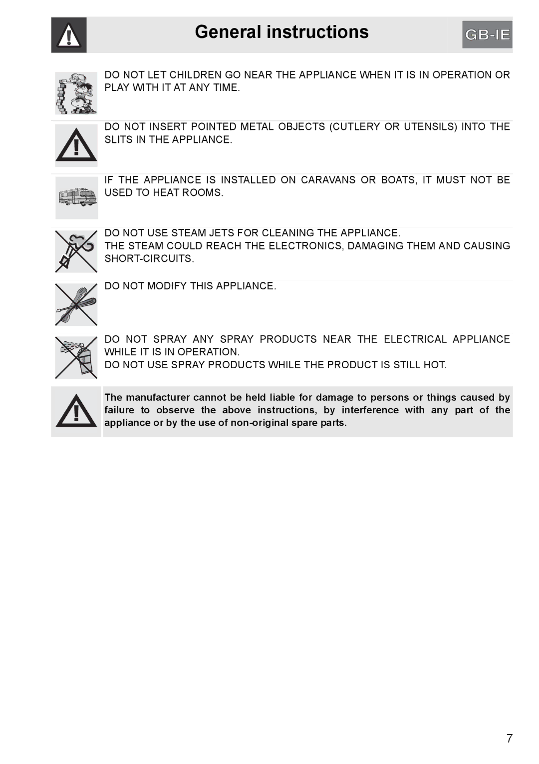 GE SA304X-8 manual General instructions 