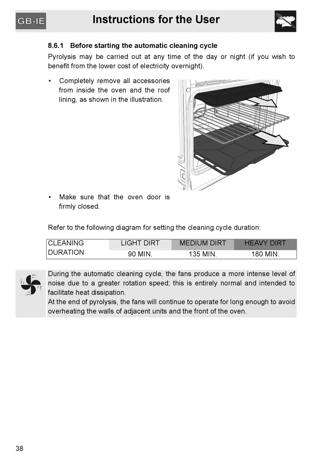 GE SA304X-8 manual Instructions for the User, •Make sure that the oven door is firmly closed 