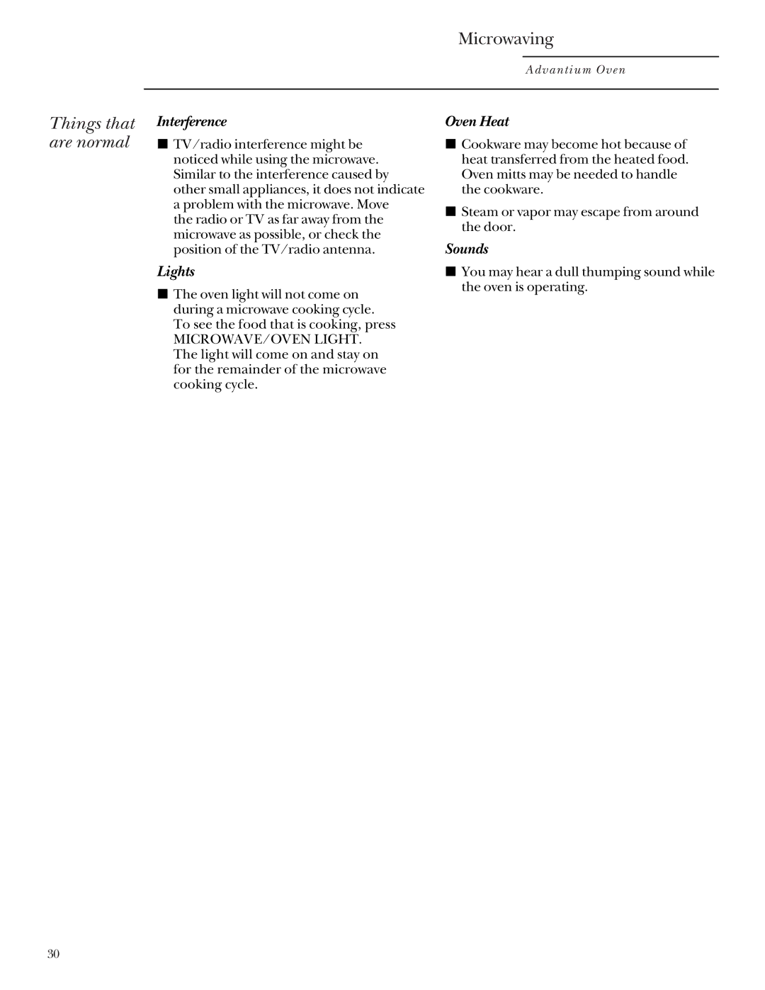 GE SCB2000, SCB2001 owner manual Things that are normal, Interference 