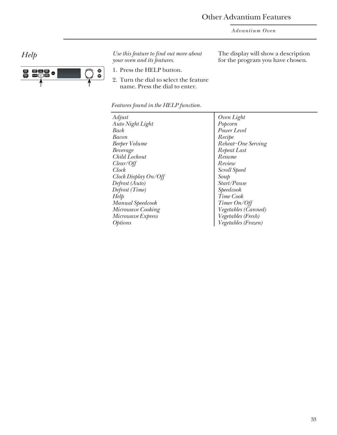 GE SCB2001, SCB2000 owner manual Help, Your oven and its features 