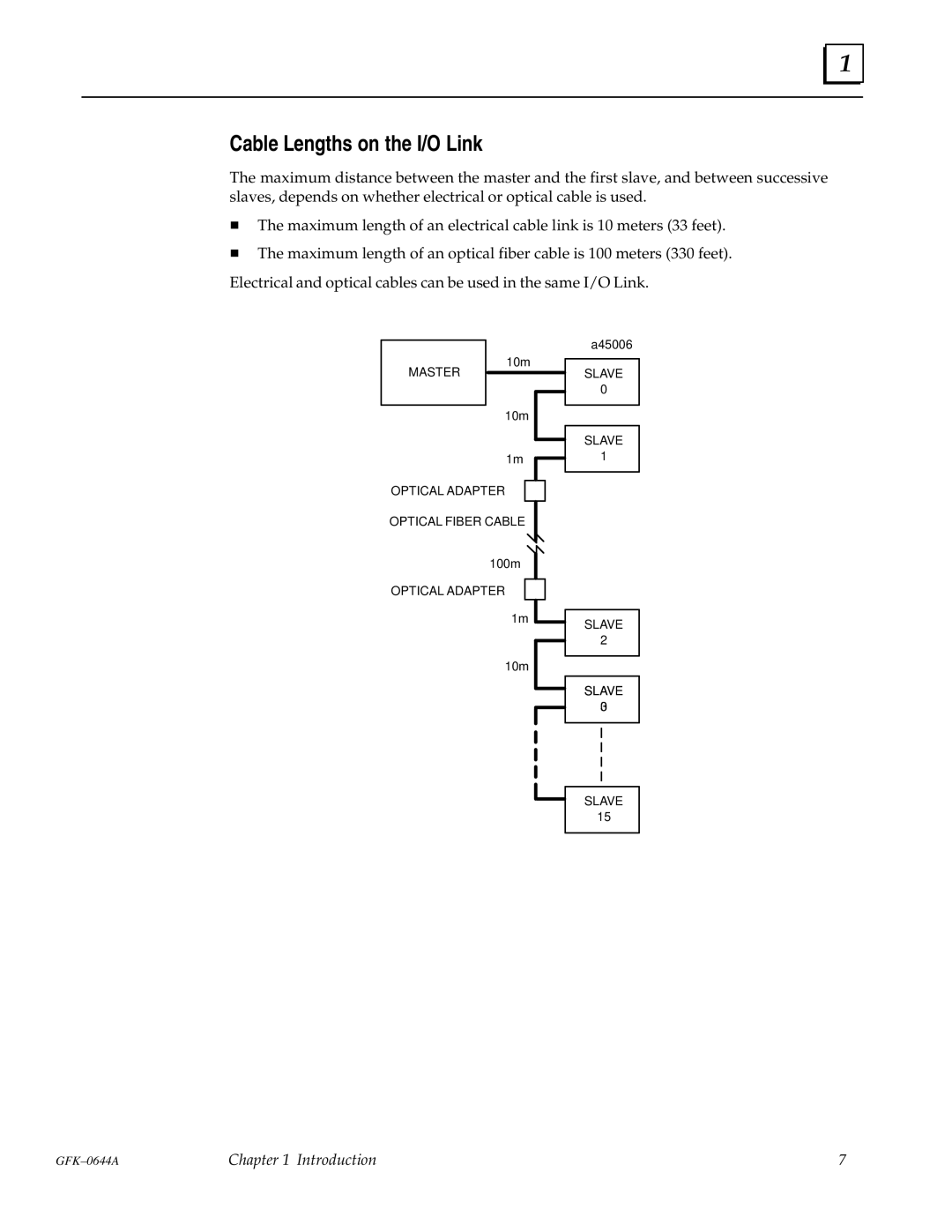 GE Series 90-70 manual Cable Lengths on the I/O Link 