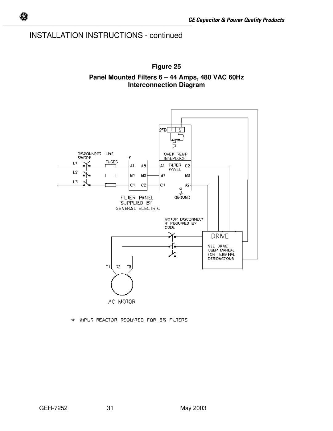 GE SERIES B 480 user manual Installation Instructions 