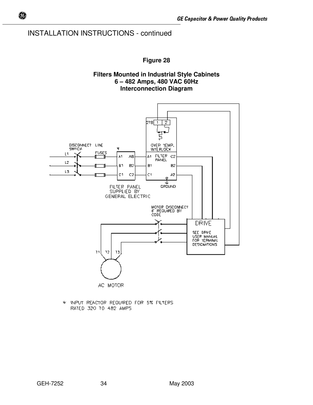 GE SERIES B 480 user manual Installation Instructions 