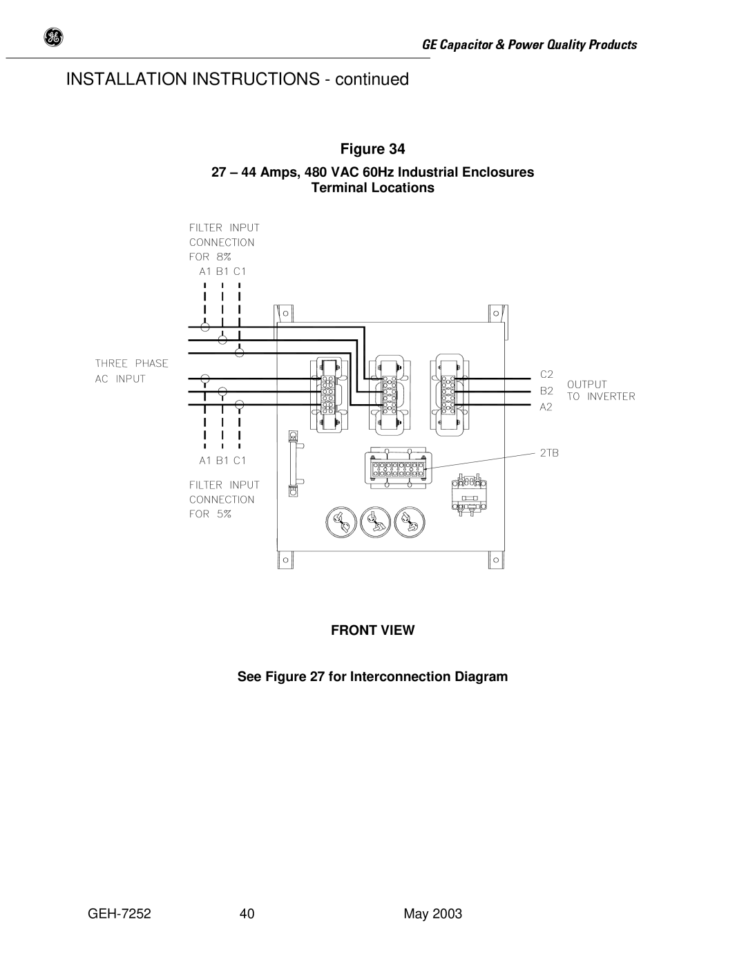 GE SERIES B 480 user manual Installation Instructions 