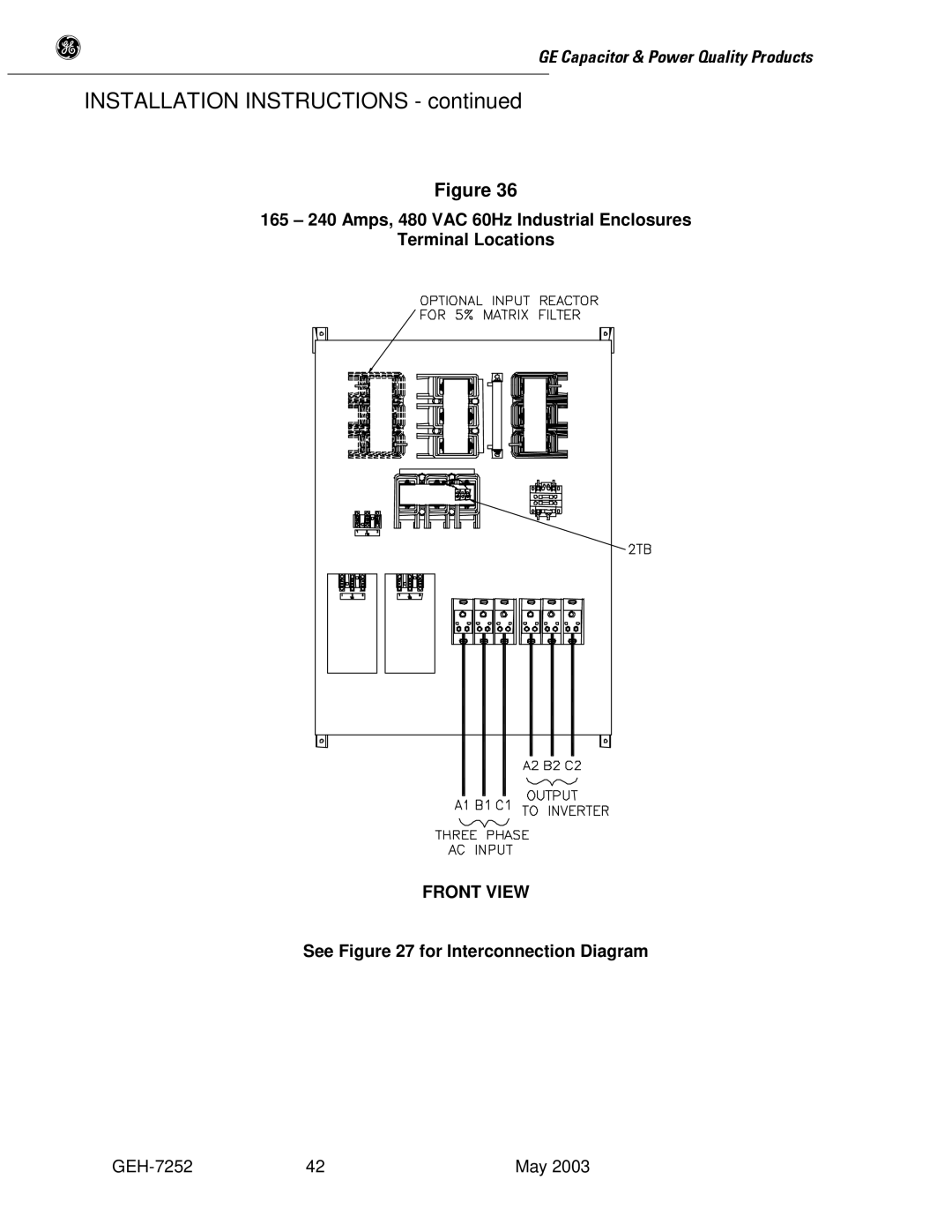 GE SERIES B 480 user manual Installation Instructions 