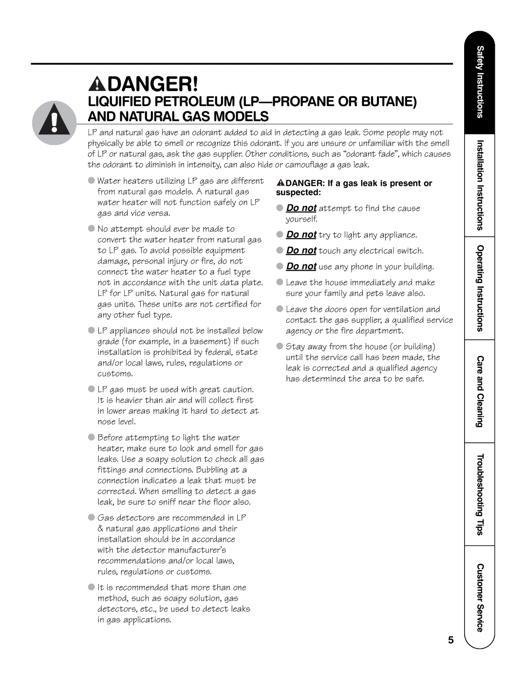 GE AP13204-4, SG Series, HG Series, PG Series, GP Series, GG Series, GG50T06TVG warranty Safety Instructions Installation 