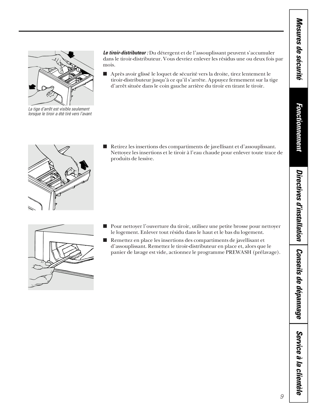 GE SH208 owner manual Mesures de sécurité 