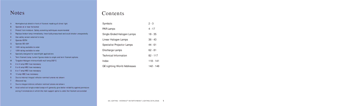 GE SHOWBIZ manual Contents 