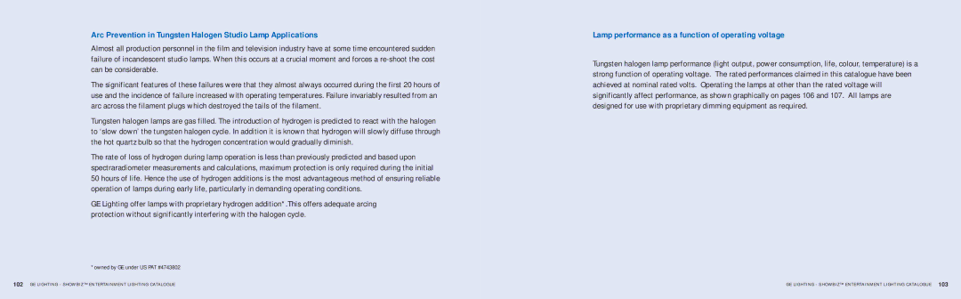 GE SHOWBIZ manual Arc Prevention in Tungsten Halogen Studio Lamp Applications 