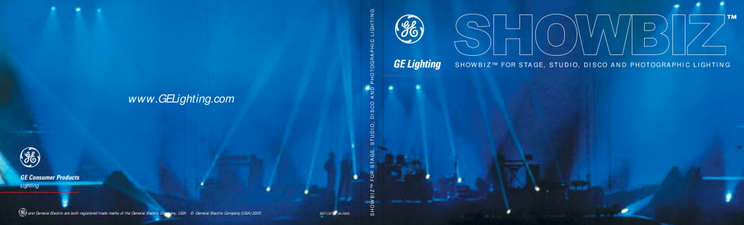 GE SHOWBIZ manual GE Consumer Products, Lighting, ENT.CAT. - 02/2003 