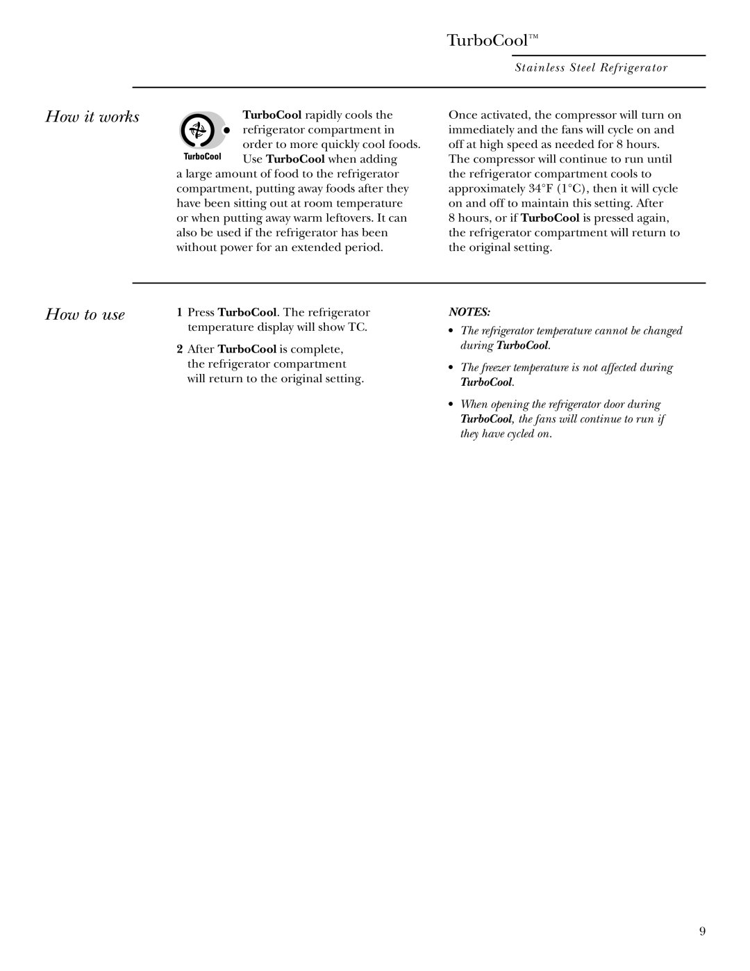 GE Side-by-Side Stainless Steel Free-Standing Refrigerators owner manual How it works, How to use 