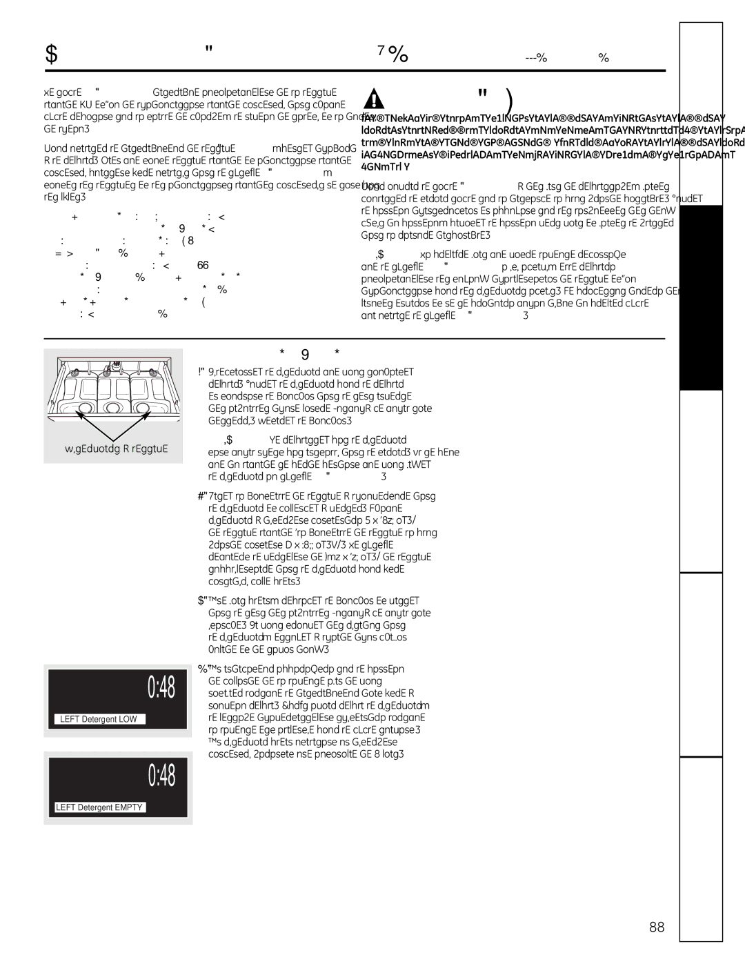 GE SPBD880 installation instructions Utilisation du socle SmartDispense, Pour remplir le réservoir à lessive, Mesures 