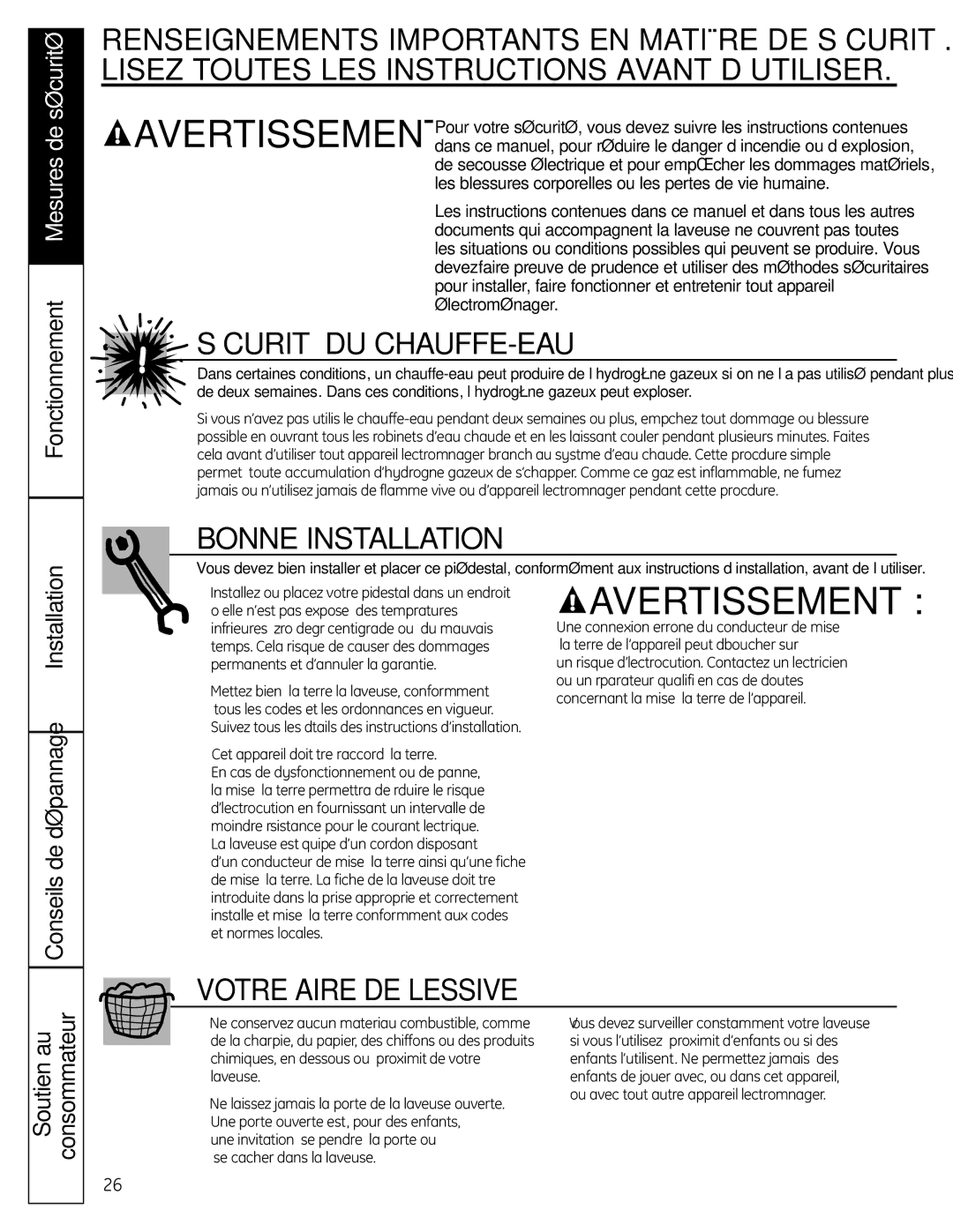 GE SPBD880 installation instructions Conseils de dépannage, Ou avec tout autre appareil électroménager 