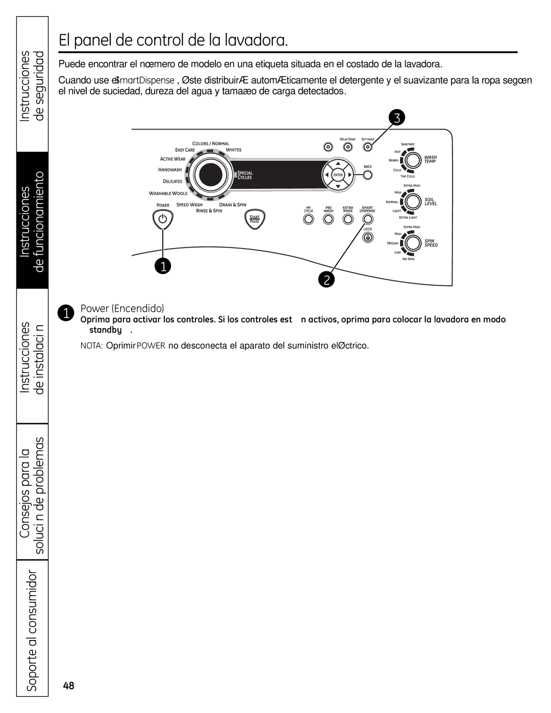 GE SPBD880 El panel de control de la lavadora, Instrucciones De seguridad, Instrucciones De instalación Consejos para la 