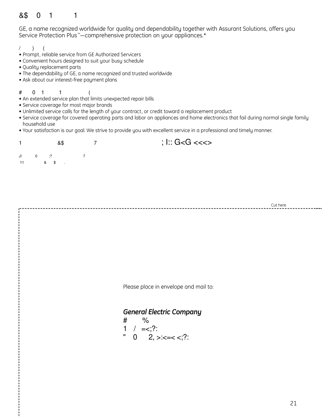 GE Stainless Steel Tub Dishwasher manual Benefits Include, With Service Protection Plus you can expect 