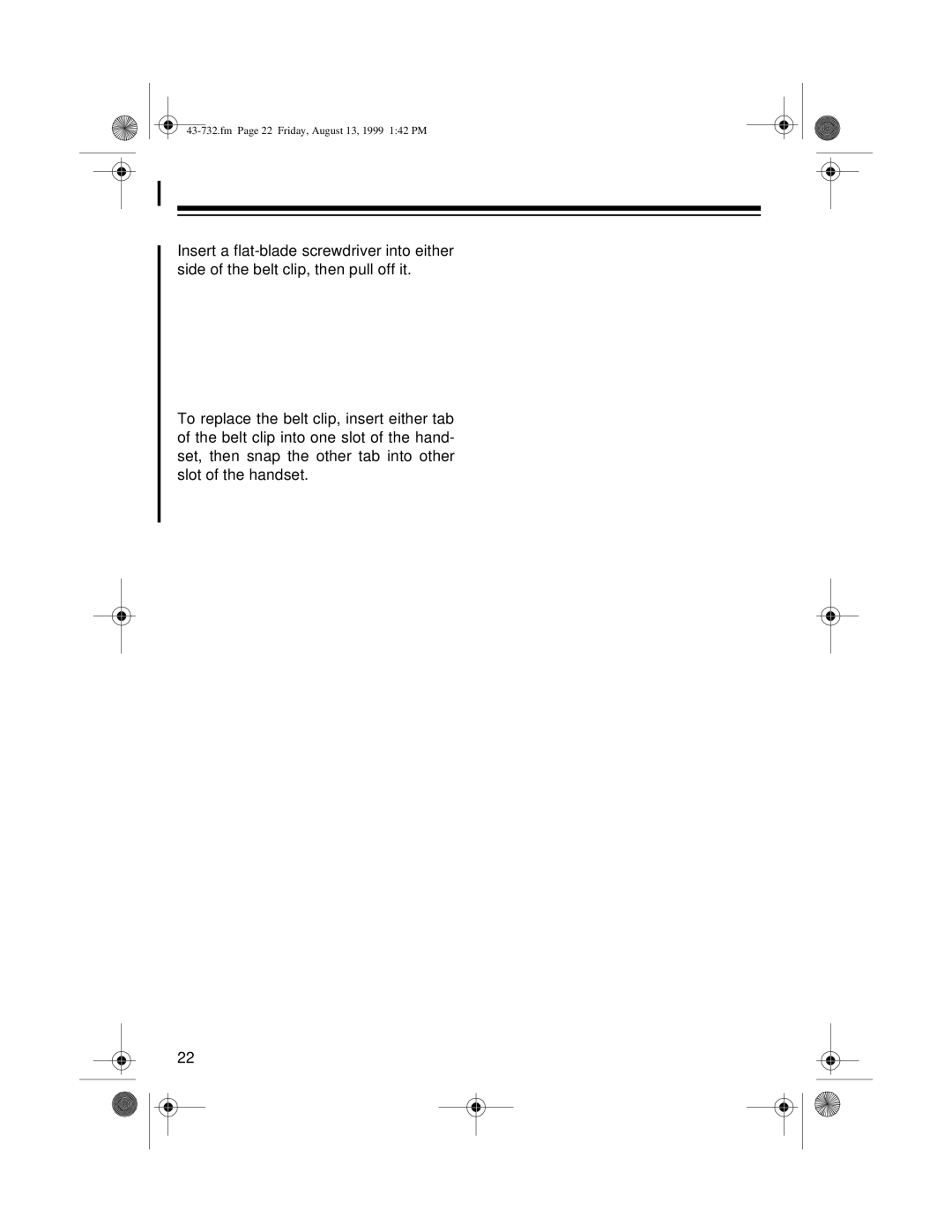 GE TAD-732 owner manual Fm Page 22 Friday, August 13, 1999 142 PM 