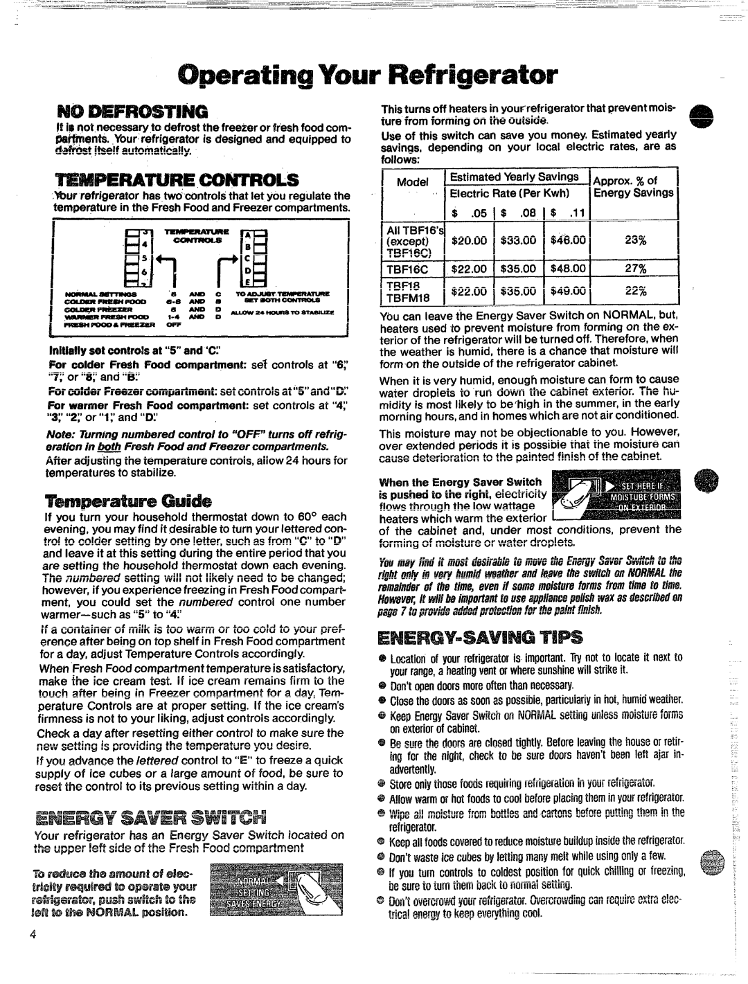 GE TBFM18, TBF18, TBF16 manual Controls 