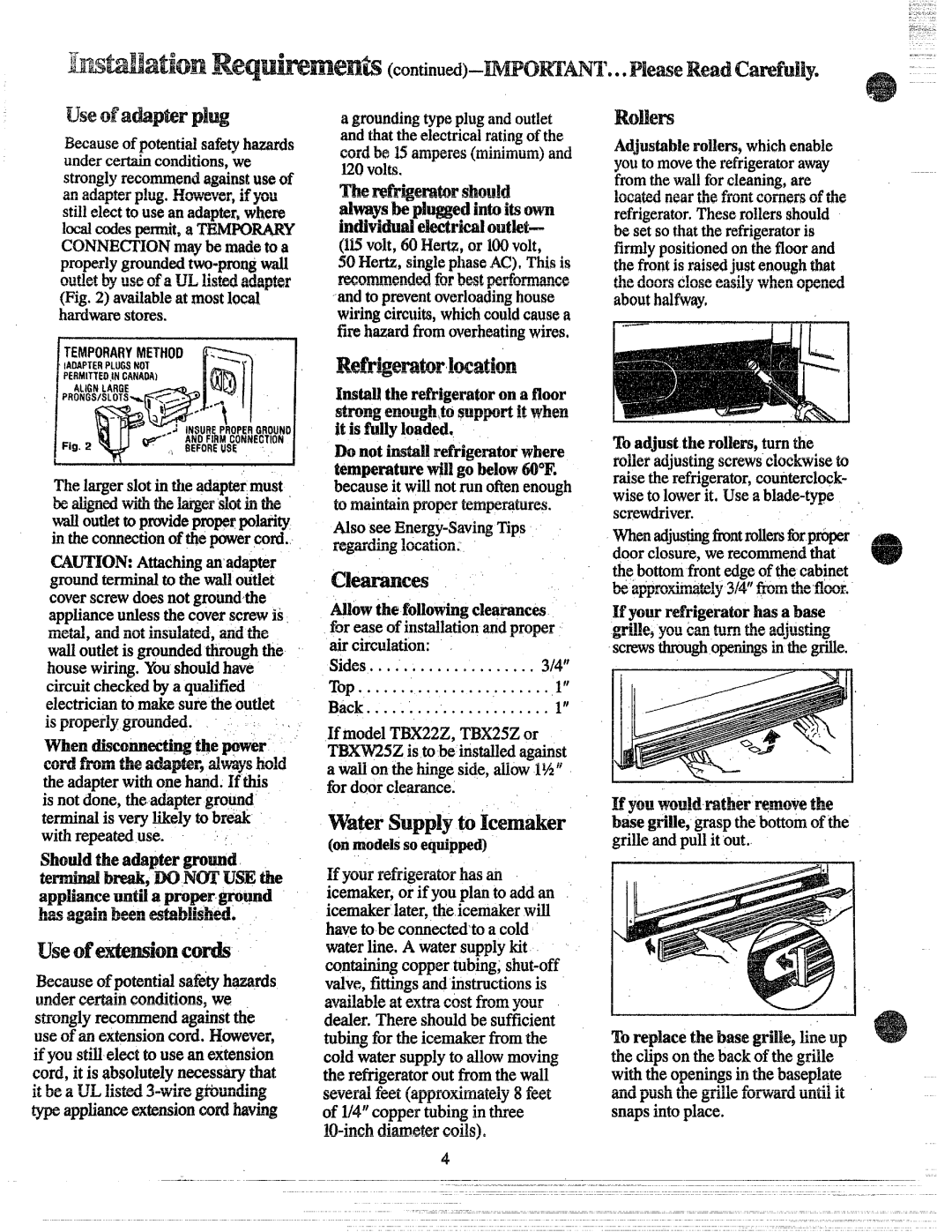 GE TBW25 manual Use@fe*A@n CO, Retigembrlwation, Cl~ces 